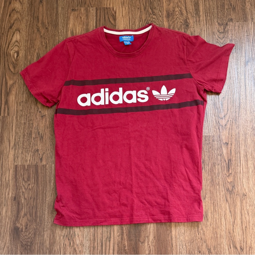 Adidas Men's Red Tee with Logo